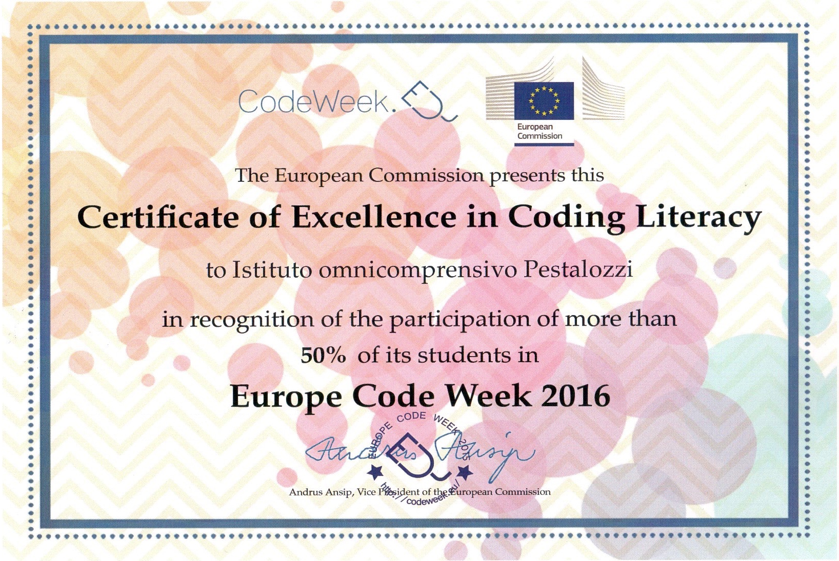 Excellence in Coding Literacy - Pestalozzi
